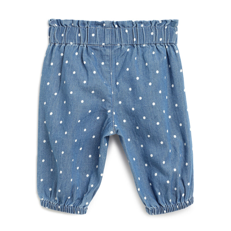Girls Light Blue Printed Long Trousers image number 1